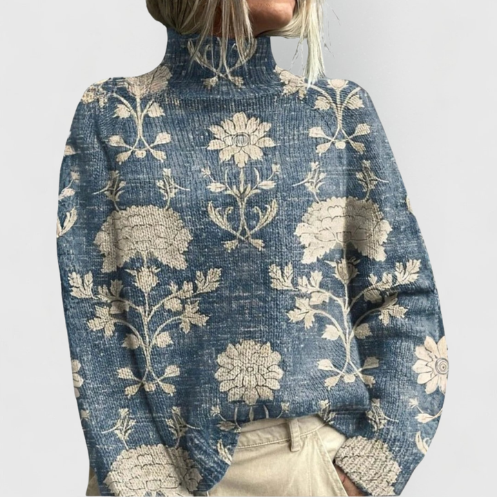 Centenia | Turtleneck Long-Sleeve Knit Sweater for Women