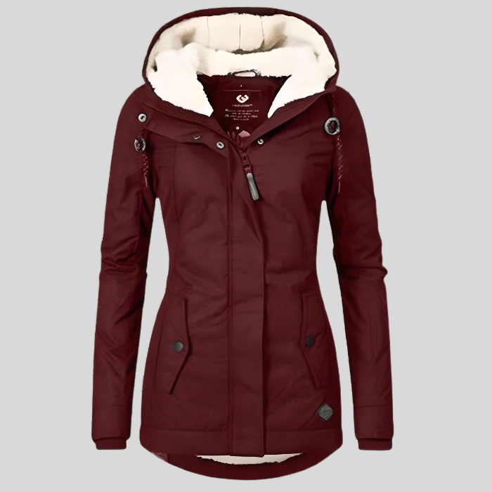 Elsie | Waterproof Hooded Fleece-Lined Coat for Women