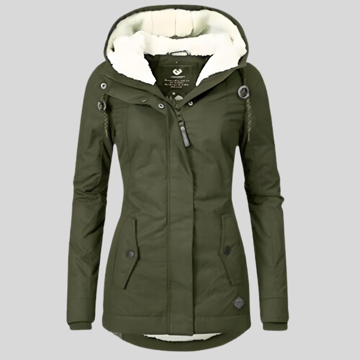 Elsie | Waterproof Hooded Fleece-Lined Coat for Women