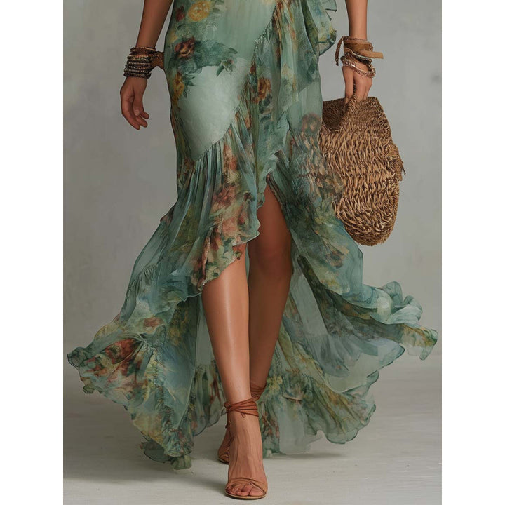 Isadora | Floral Ruffle Wrap Dress
