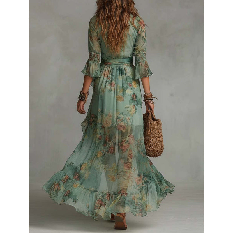 Isadora | Floral Ruffle Wrap Dress