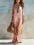 Margaux | Baroque Print Shirt Maxi Dress