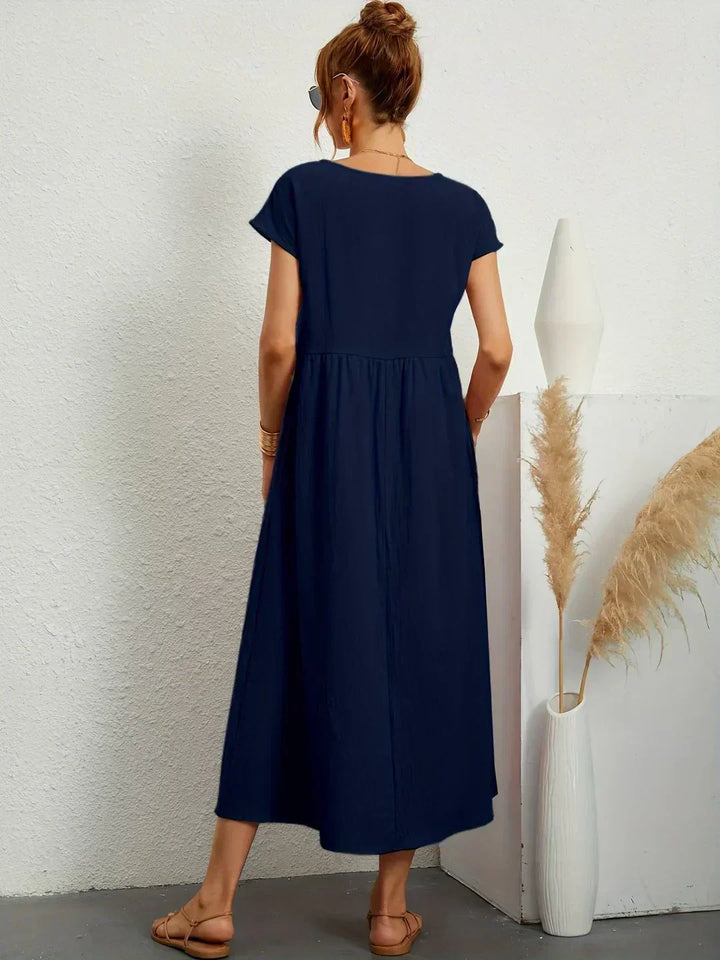 Kayla | Breathable White Midi Dress for Women