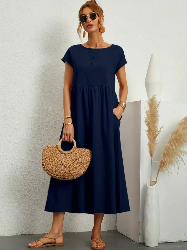 Kayla | Breathable White Midi Dress for Women