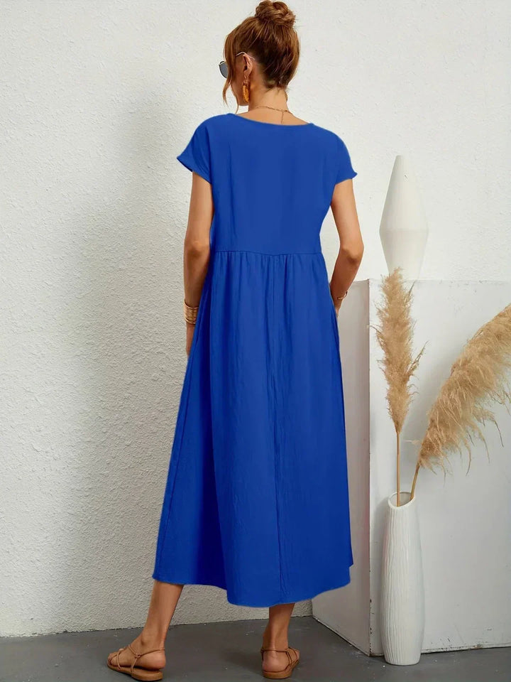 Kayla | Breathable White Midi Dress for Women
