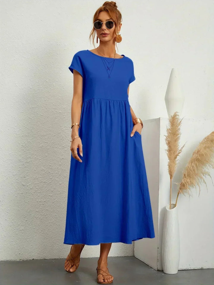 Kayla | Breathable White Midi Dress for Women