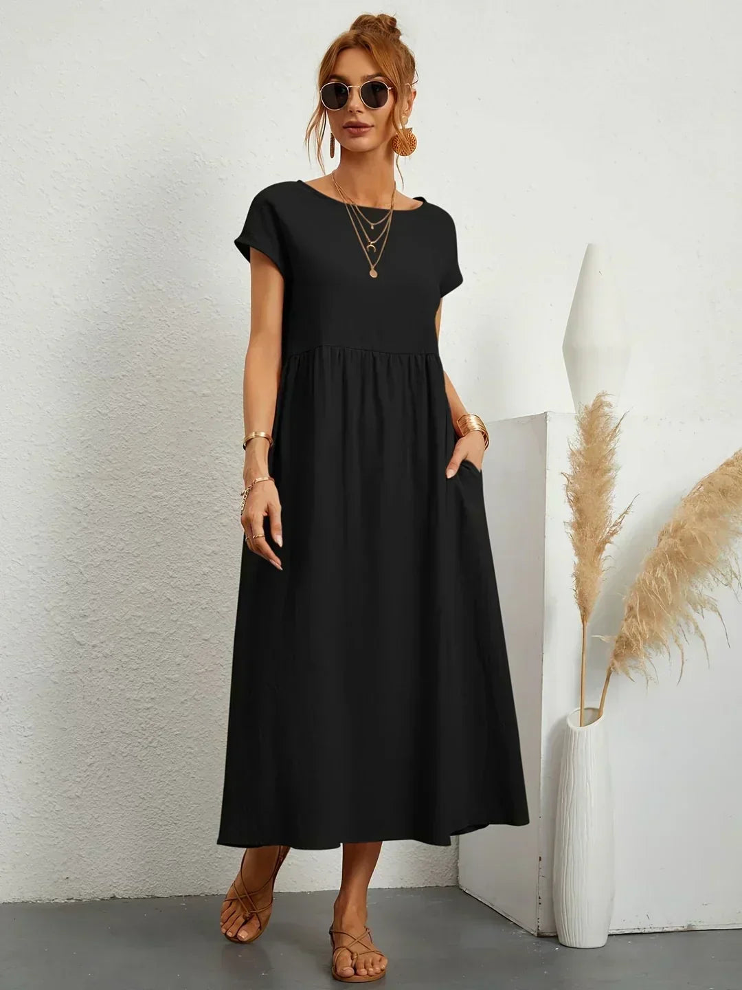 Kayla | Breathable White Midi Dress for Women