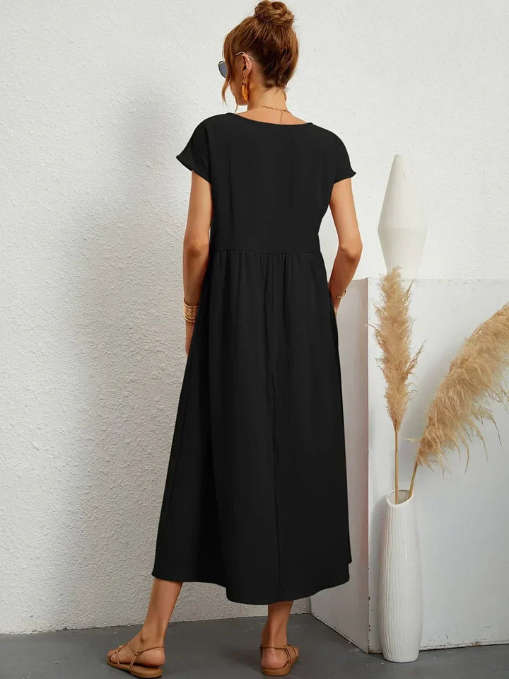 Kayla | Breathable White Midi Dress for Women