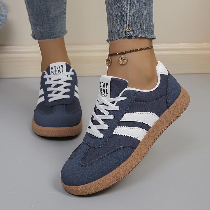 Tindra | Retro Striped Lace-Up Sneakers