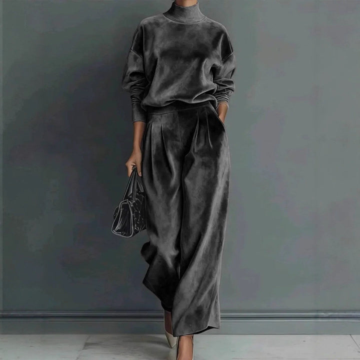 Renee Bennett and Lowe statement-sleeve pants set featuring a stylish matching top and pants in a modern design.
