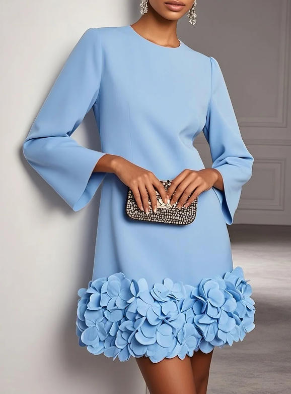 Petra | Flared Sleeve Flower Hem Mini