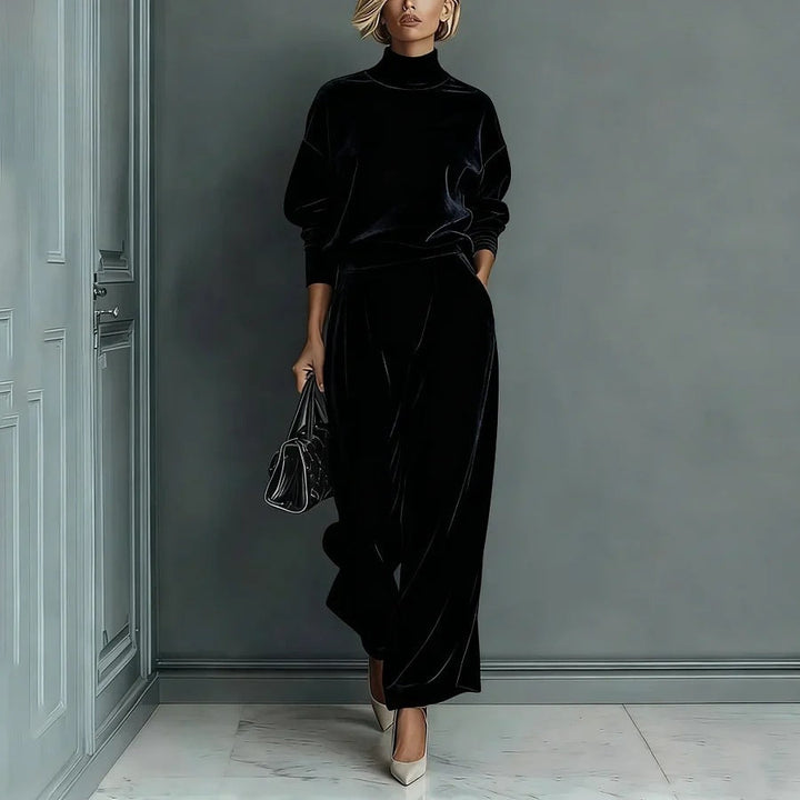 Bennett and Lowe Renee statement-sleeve pants set featuring a stylish matching top and wide-leg pants in a modern design.