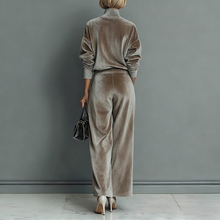 Renee Bennett and Lowe statement-sleeve pants set featuring a stylish coordinated top and matching pants in a modern design.