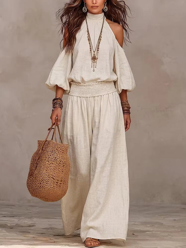 Liliana wide-leg jumpsuit for women by Bennett and Lowe, featuring a stylish fit and modern design, shown in a full-length image.