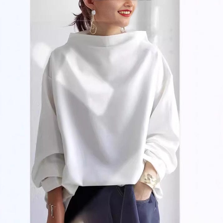 Elly | High-Neck Long-Sleeve Relaxed Top for Women