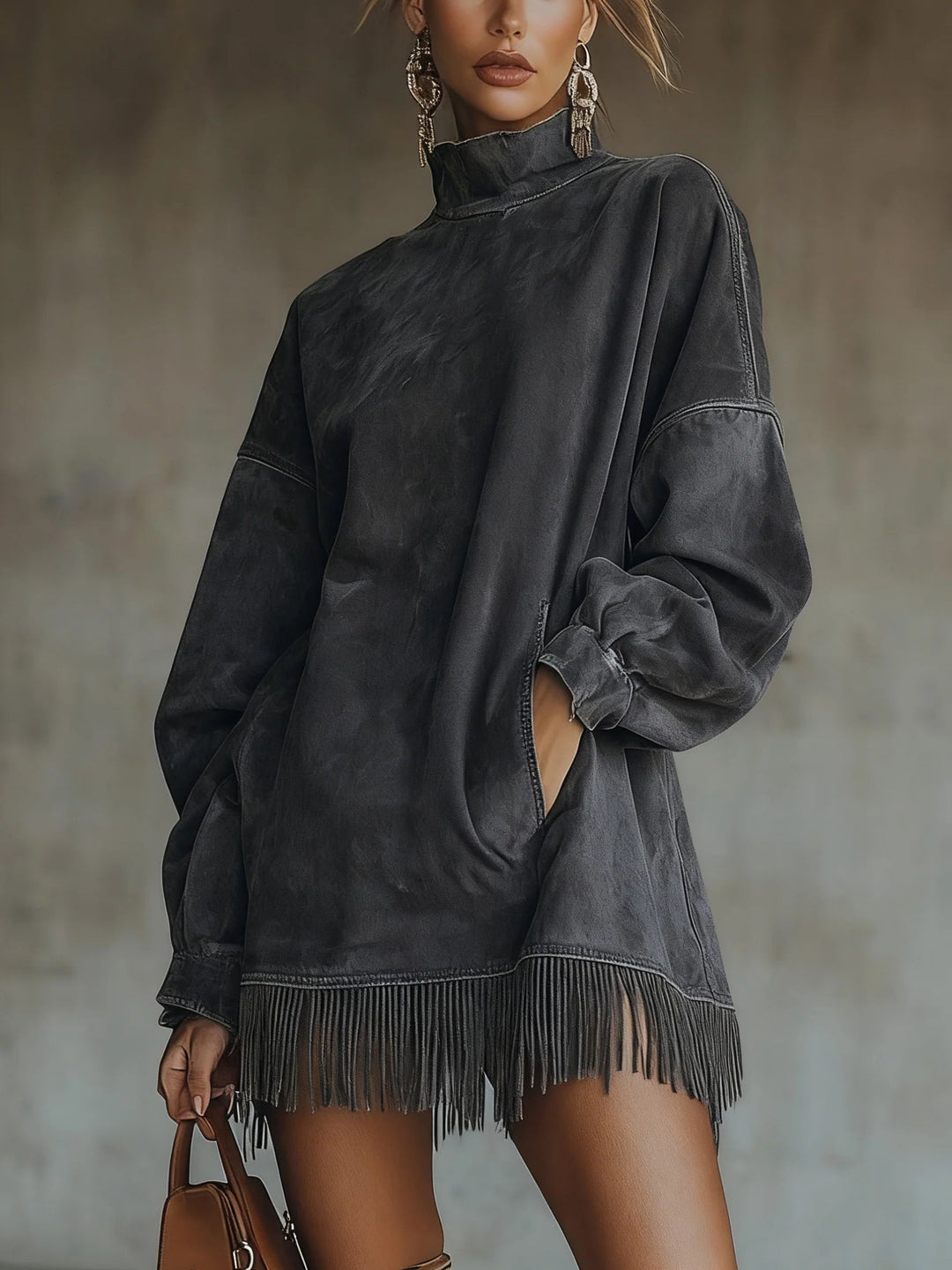Teresa | High-Neck Fringe Dress