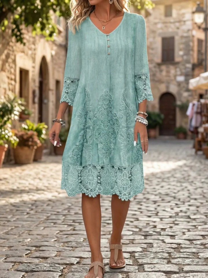 Lace cocktail midi dress by Bennett and Lowe featuring elegant design, fitted silhouette, and intricate lace details.