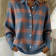 Zafira | Blue Check Knit Cardigan for Women