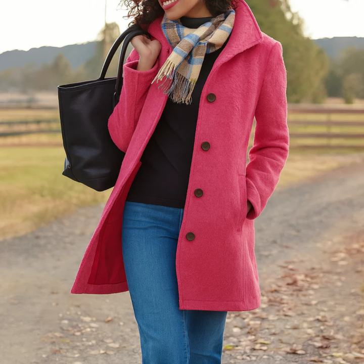 Marjorie | Classic Button-Front Long Coat for Women