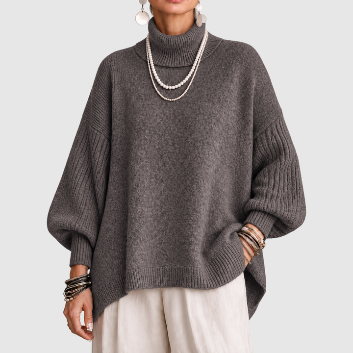Bennett & Lowe Danielle draped relaxed sweater in soft knit, featuring a loose fit and stylish draped design.