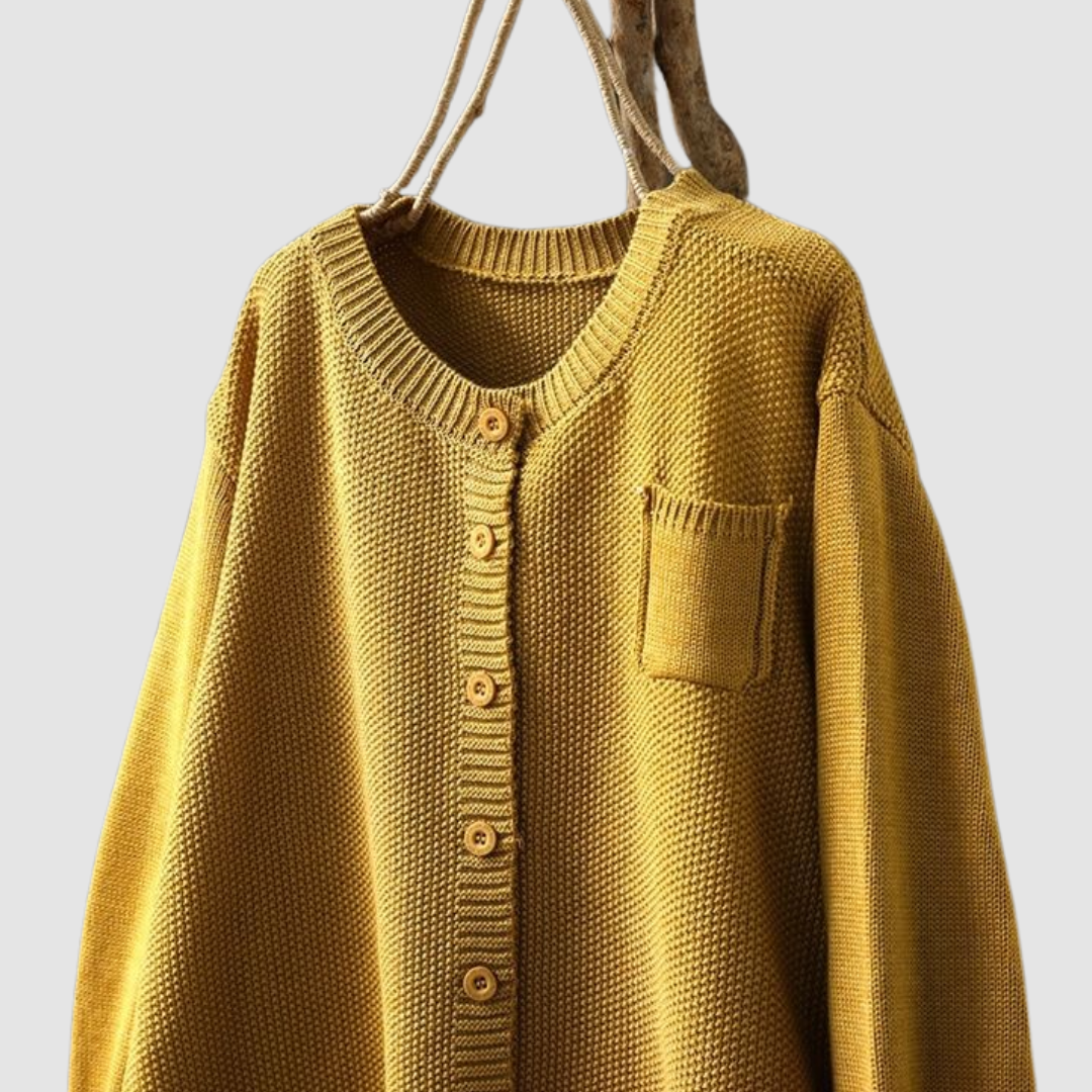 Berlinda | Button-Front Long-Sleeve Knit Cardigan for Women