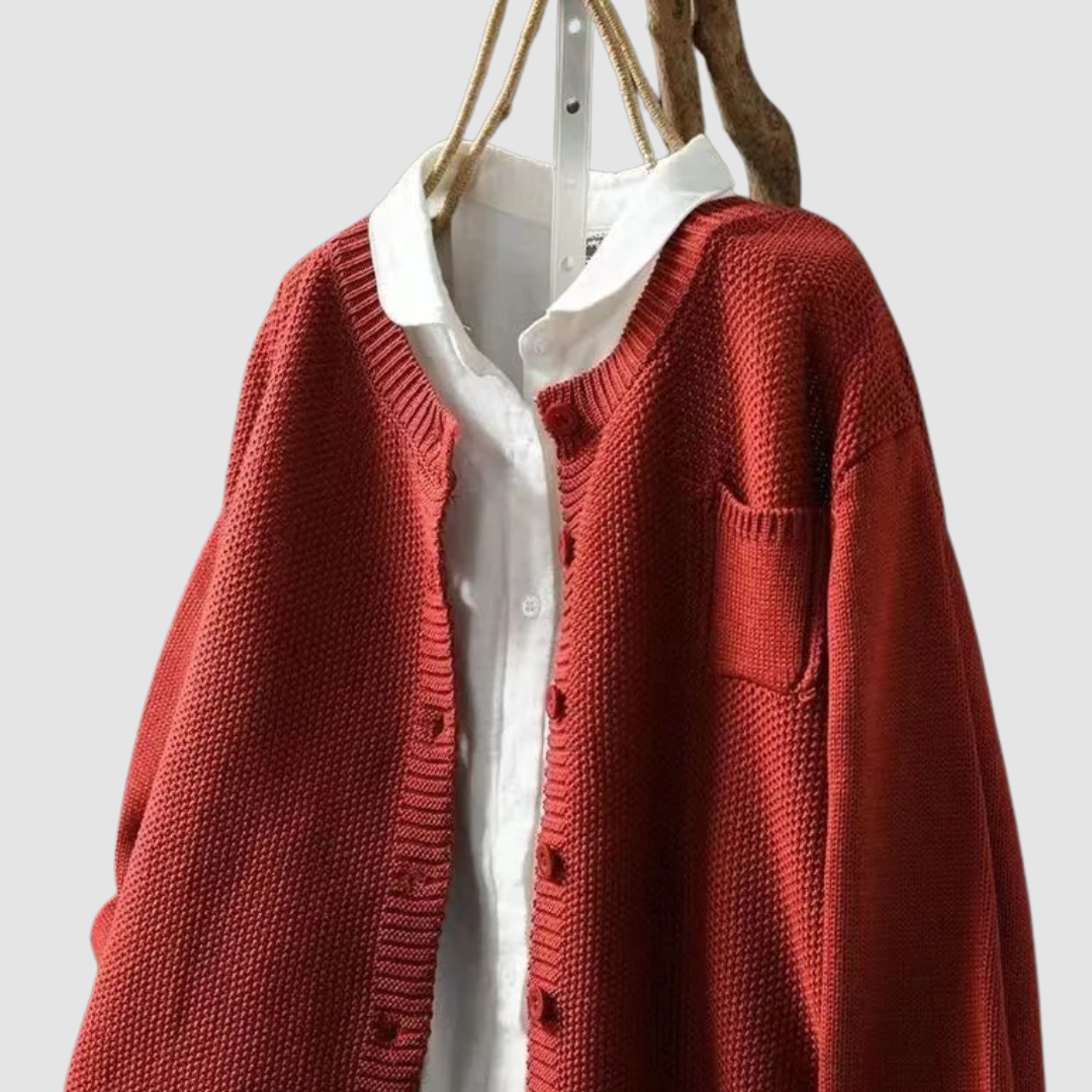 Berlinda | Button-Front Long-Sleeve Knit Cardigan for Women