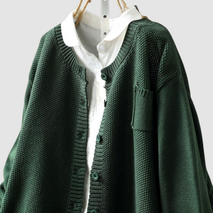 Berlinda | Button-Front Long-Sleeve Knit Cardigan for Women