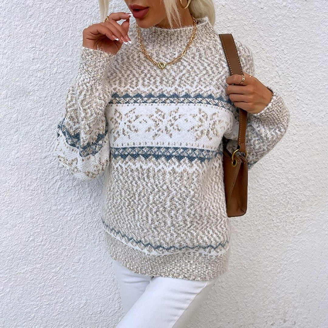 Amber | Snowflake Band Patterned Sweater