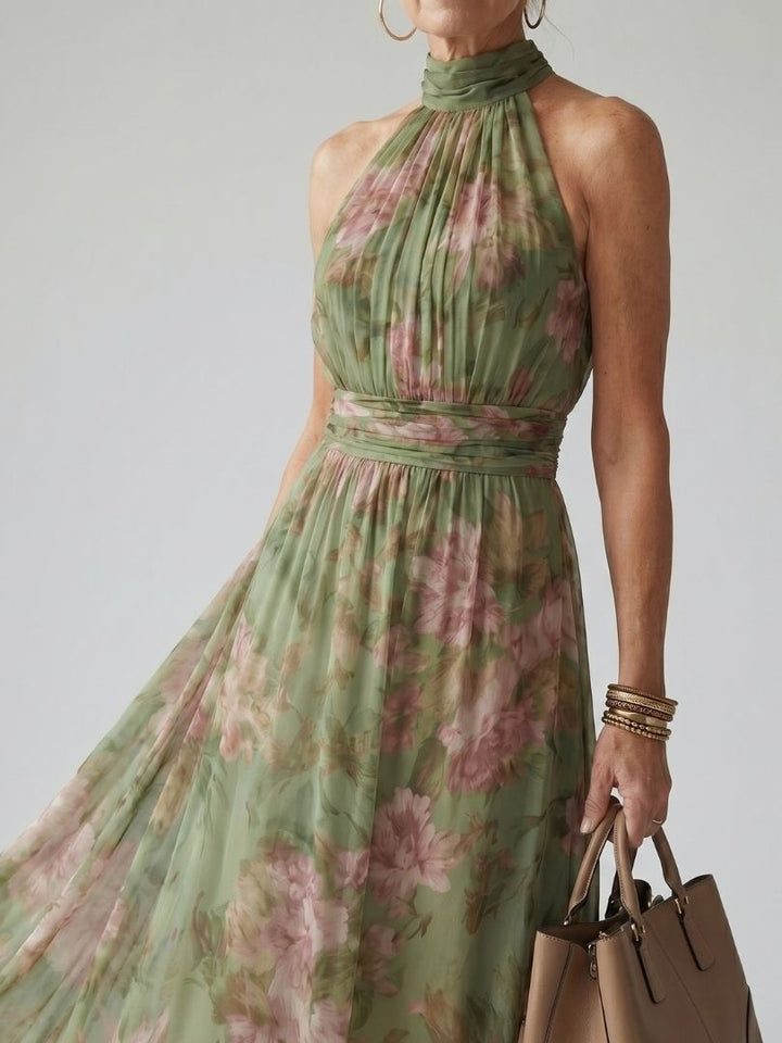 Allison | Halter Floral Midi Dress for Women