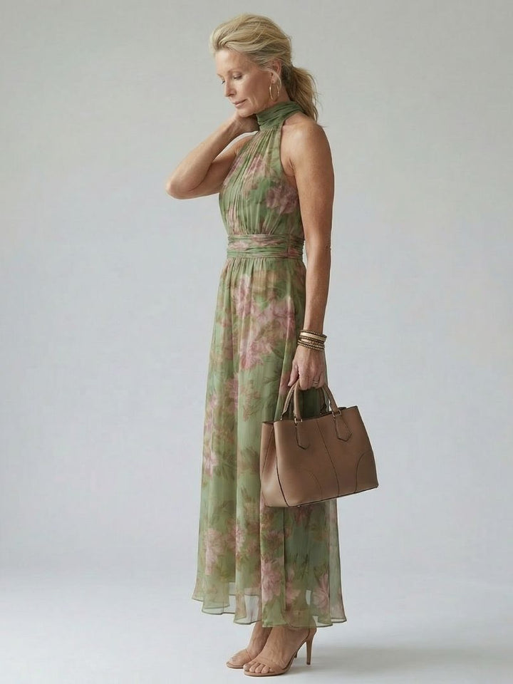 Allison | Halter Floral Midi Dress for Women