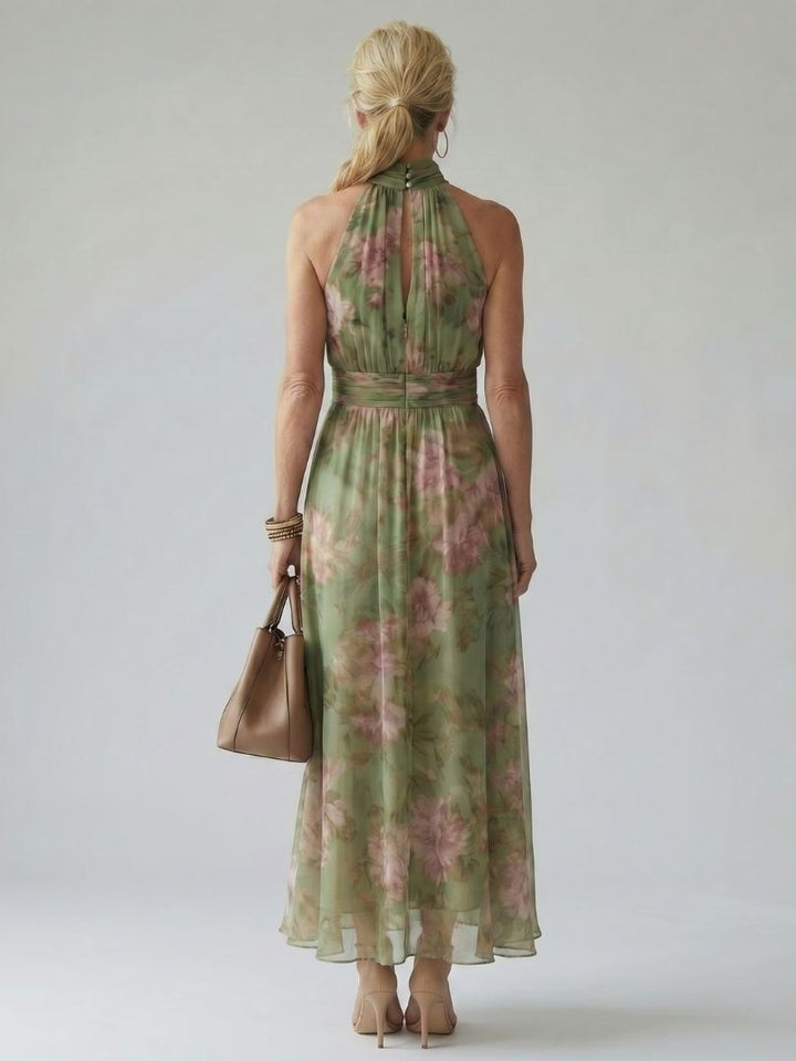 Allison | Halter Floral Midi Dress for Women