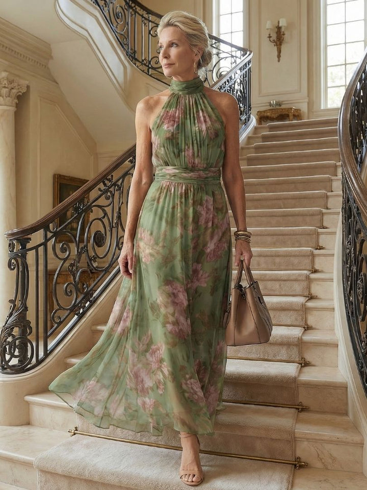 Allison | Halter Floral Midi Dress for Women