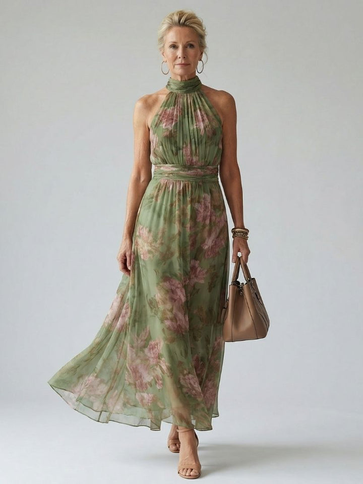 Allison | Halter Floral Midi Dress for Women
