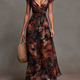 Camellia | Watercolor Floral Pleated Maxi Dress for Women
