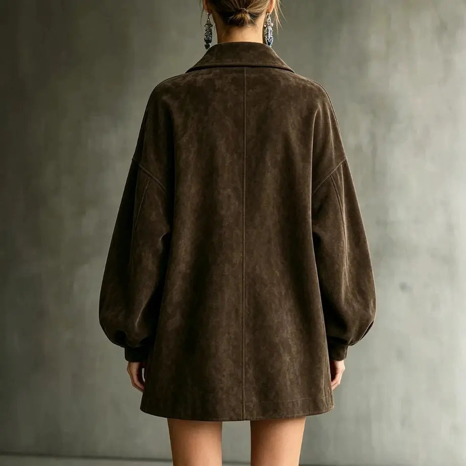 Felicity | Lapel Button Mid-Length Jacket