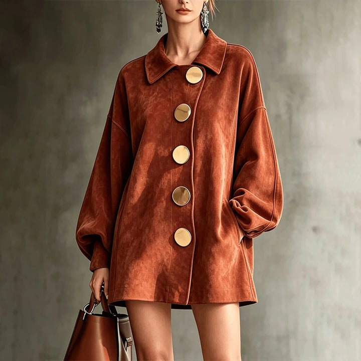 Felicity | Lapel Button Mid-Length Jacket