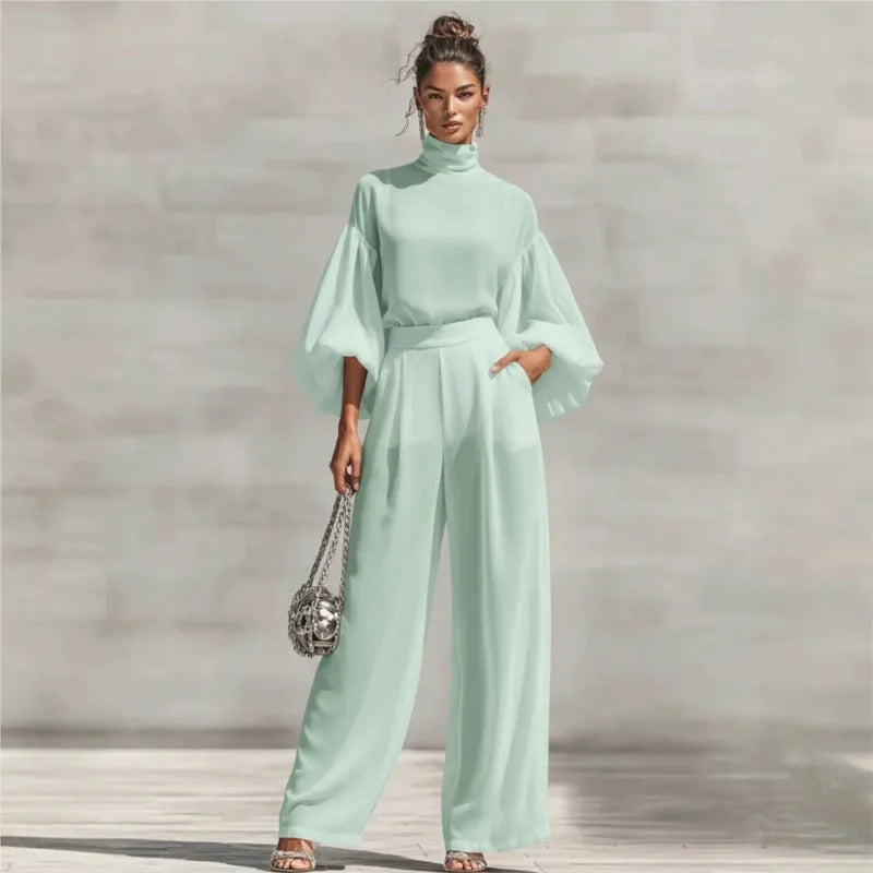 Bennett & Lowe Janice high-neck wide-leg pants two-piece set in a coordinated design
