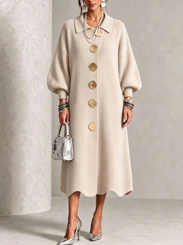 Gina | Button-Down Collared Maxi Dress