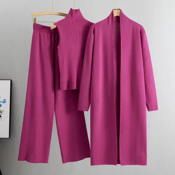 Caitlin three-piece layered pants set by Bennett and Lowe, featuring stylish pants, top, and accessories on a neutral background.