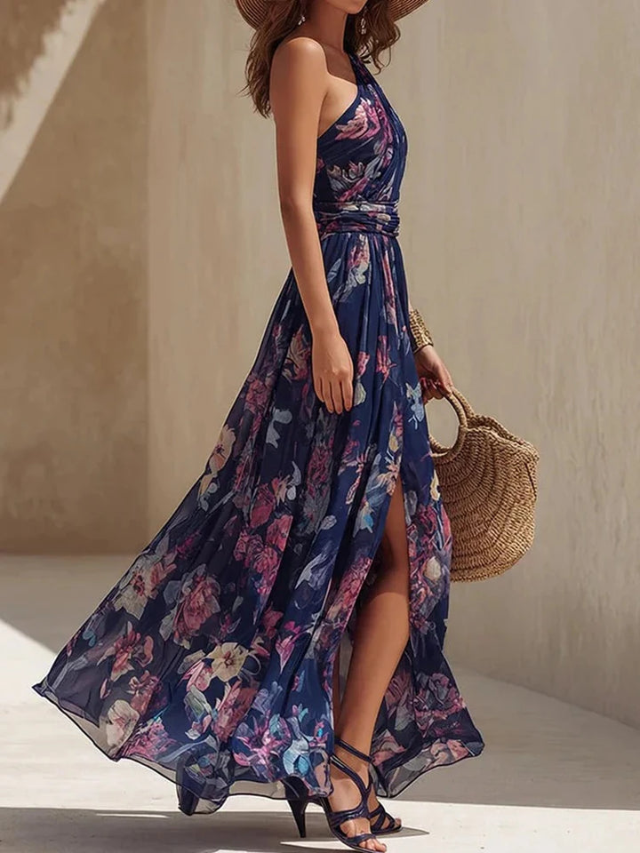 Camille | One-Shoulder Printed Patchwork Maxi Dress for Women