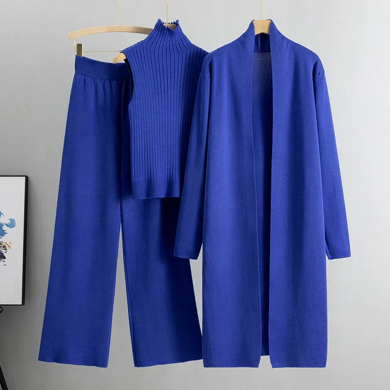 Caitlin three-piece layered pants set by Bennett and Lowe featuring stylish, coordinated clothing with layered pants and matching top.