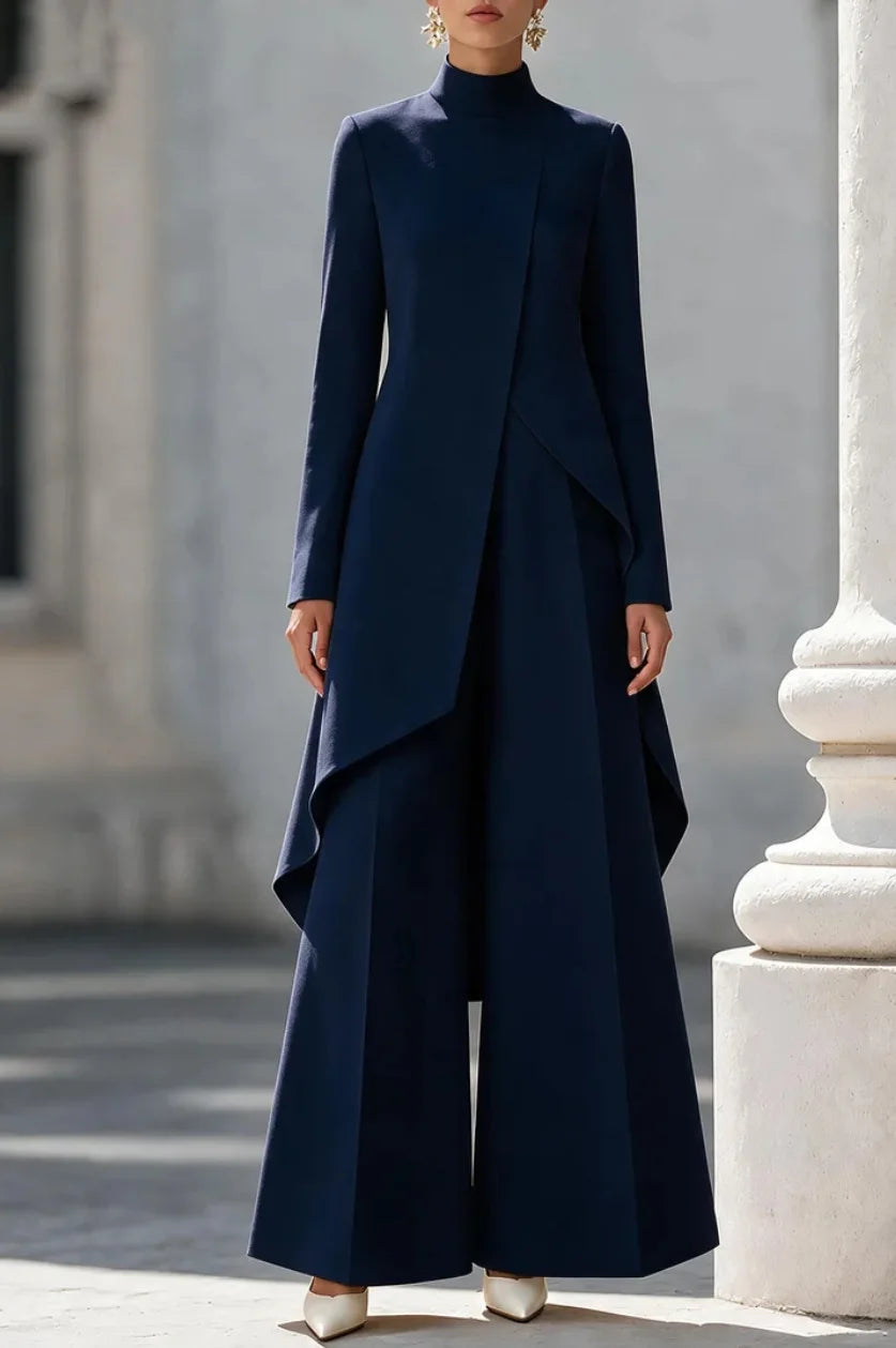 Bailey | Mock-Neck Wide-Leg Pants Set