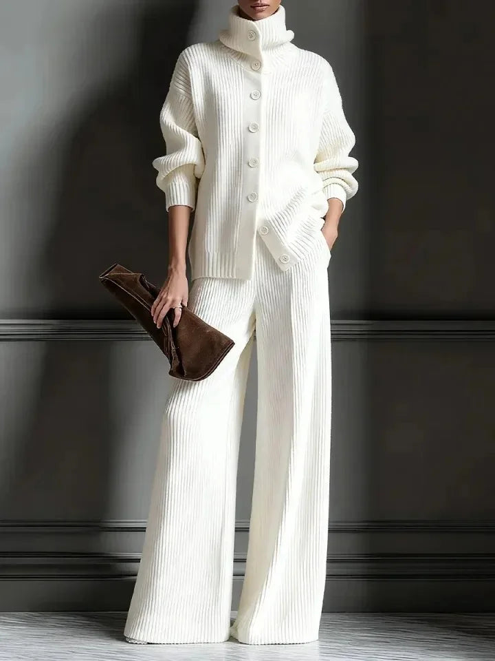 Bennett & Lowe Colleen turtleneck sweater and pants two-piece set in a coordinated knit outfit