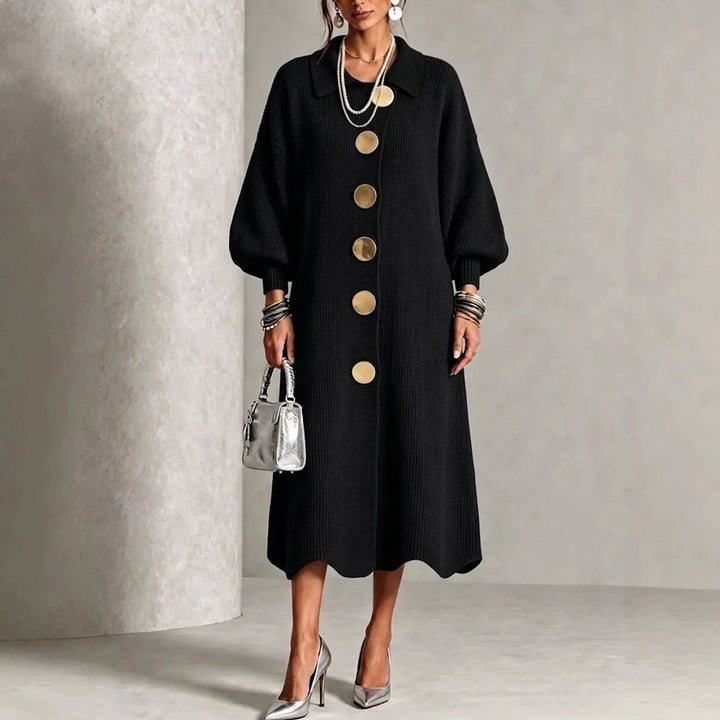 Gina | Button-Down Collared Maxi Dress