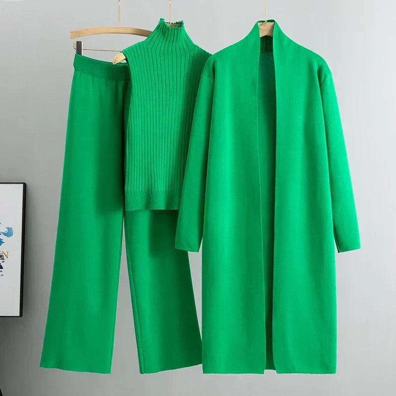 Caitlin three-piece layered pants set by Bennett and Lowe featuring stylish pants, top, and accessories in a coordinated outfit.