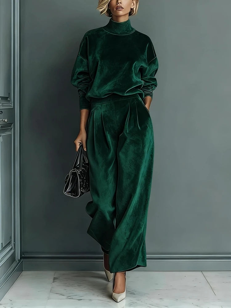Bennett & Lowe Marilyn high-neck wide-leg two-piece pants set in a coordinated style
