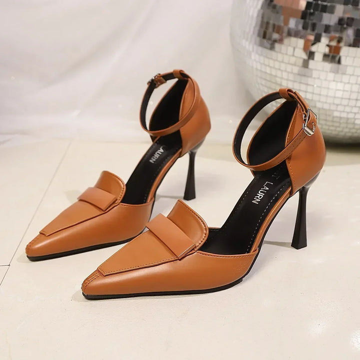 Corisande | Loafer-Style Pointed Ankle Strap Pump