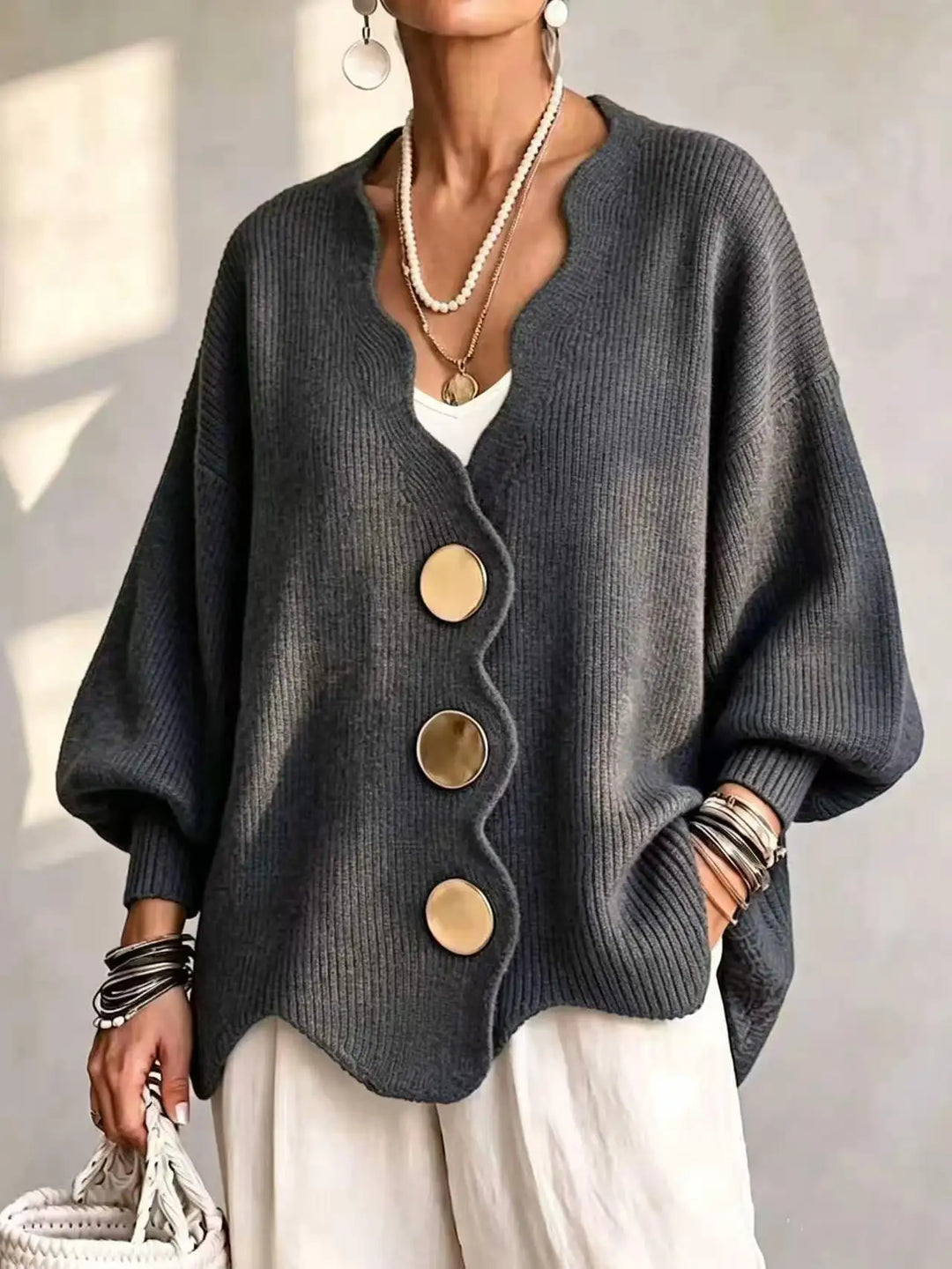 Jamie | Relaxed Button-Front Cardigan