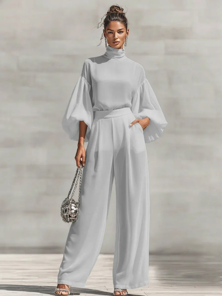 Bennett & Lowe Janice high-neck wide-leg pants two-piece set in a coordinated style