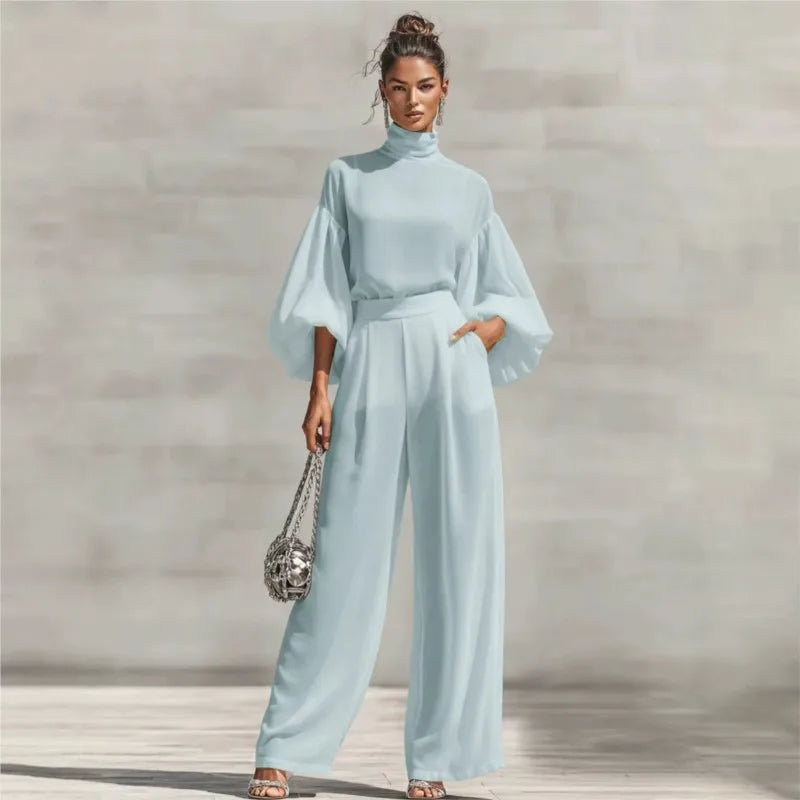Bennett & Lowe Janice high-neck wide-leg pants set in a coordinated two-piece outfit